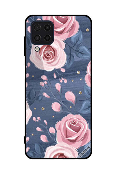 Covernex غطاء حماية لهاتف سامسونج جالاكسي M32 4G بنقشة ورود وردية وأوراق رماد...