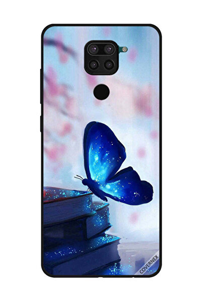 Covernex غطاء حماية لهاتف شاومي ريدمي نوت 9 - أزرق داكن - فراشة على الكتب