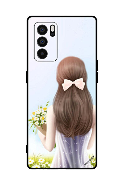 Covernex غطاء حماية لهاتف Oppo Reno6 Pro+ 5G فتاة جميلة تحمل الزهور