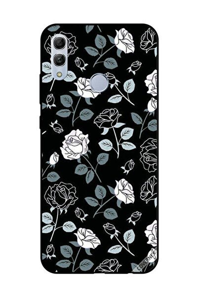 Covernex غطاء حماية لهاتف Honor 10 Lite بنقشة زهور باللونين الأبيض والأسود