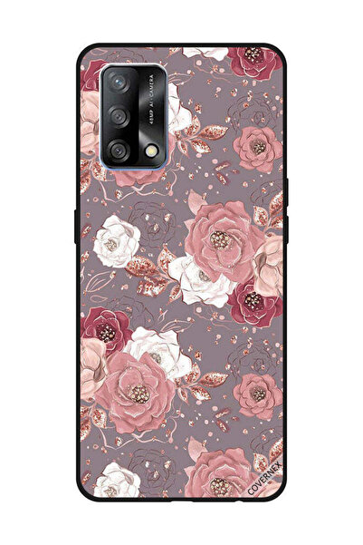 Covernex غطاء حماية لهاتف OPPO A74/F19 4G بلون الشوكولاتة ونقشة الزهور