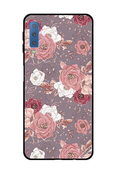 Covernex غطاء حماية لهاتف سامسونج جالاكسي A7 2018 بنقشة زهور بلون الشوكولاتة