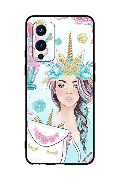 Covernex غطاء حماية لهاتف OnePlus 9 مع رموش على الحقيبة وفتاة وحيد القرن