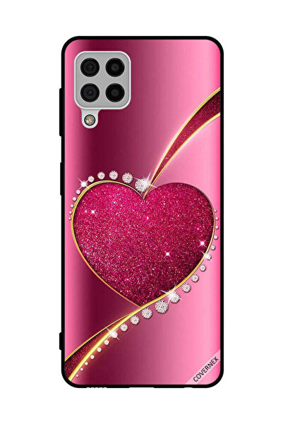 Covernex غطاء حماية لهاتف سامسونج جالاكسي A22 4G وردي لامع على شكل قلب