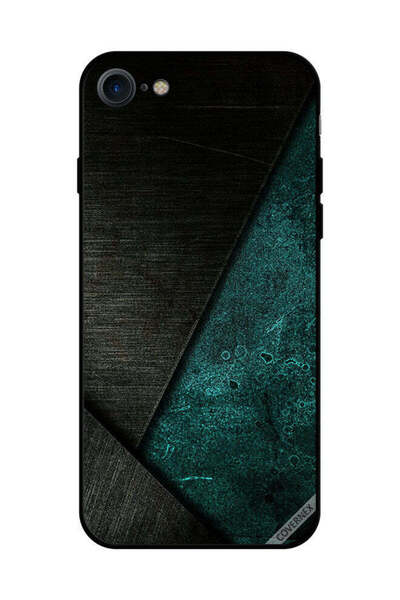 Covernex Protective Case Cover For iPhone SE 2020 Black & Dark Green Pattern