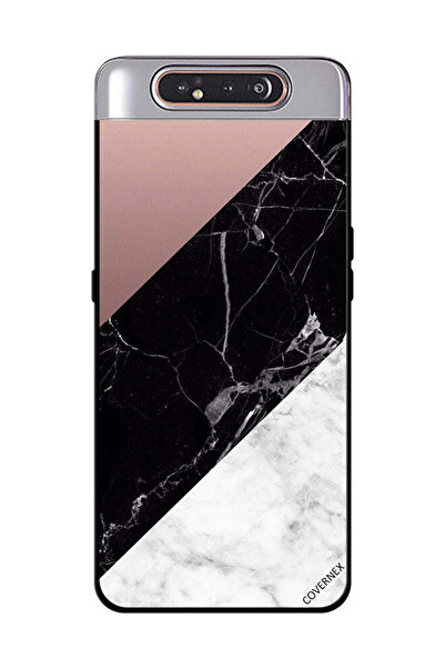 Covernex غطاء حماية لهاتف سامسونج جالاكسي A80، أبيض وأسود، الجزء العلوي من ال...