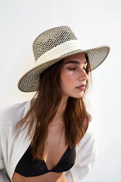 Külah Women's Natural Moss Straw Panama Hat