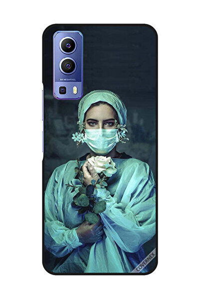 Covernex غطاء حماية لهاتف Vivo Y72 5G ممرضة تحمل زهرة