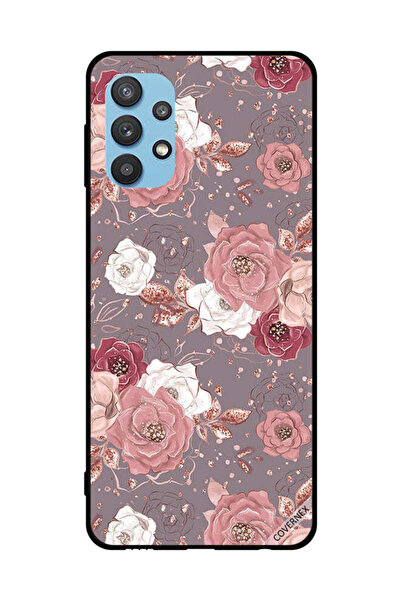 Covernex غطاء حماية لهاتف سامسونج جالاكسي M32 5G بلون الشوكولاتة ونقشة الزهور
