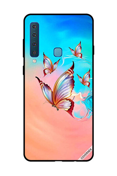 Covernex غطاء حماية لهاتف سامسونج جالاكسي A9 2018، فراشات تحلق فوق لون الطلاء