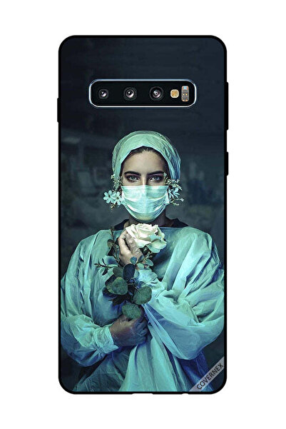 Covernex غطاء حماية لهاتف سامسونج جالاكسي S10 - ممرضة تحمل زهرة