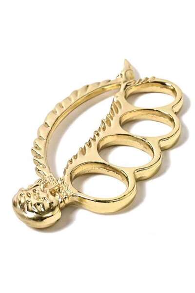 dalimag Steel Dagger with Gold Knuckle Defense and Skull Design