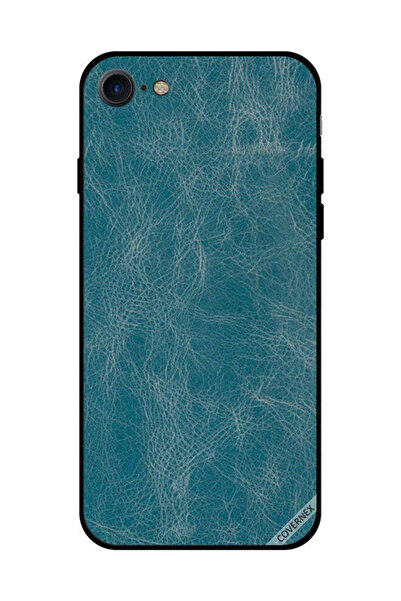 Covernex غطاء حماية لجهاز iPhone SE 2020 بنمط جلدي أزرق