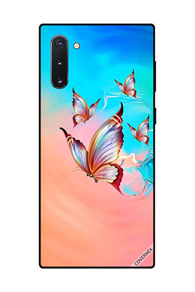 Covernex غطاء حماية لهاتف سامسونج جالكسي نوت 10 - فراشات تحلق فوق لون الطلاء