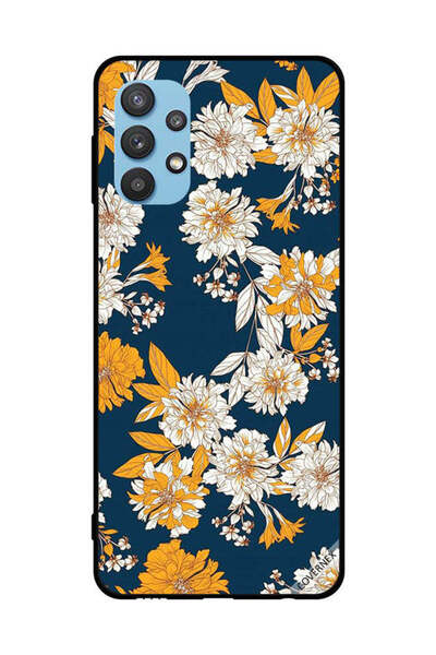 Covernex غطاء حماية لهاتف سامسونج جالاكسي M32 5G بنقشة زهور وأوراق صفراء وبيضاء