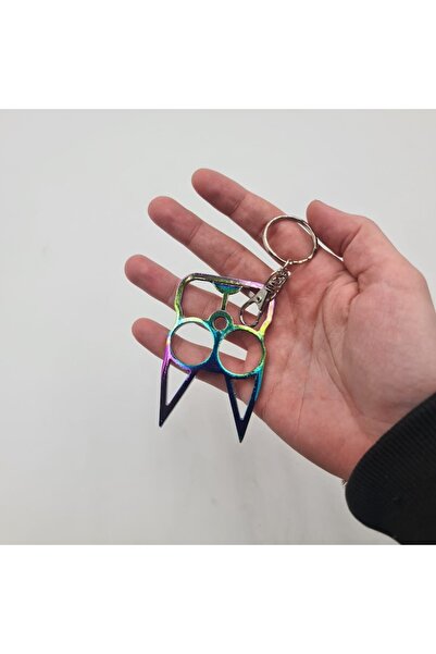 dalimag Keychain Dagger Box Type, Cat Head, Multicolor