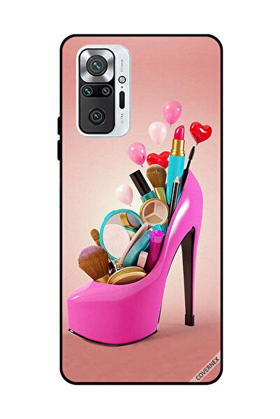 Covernex غطاء حماية لهاتف شاومي ريدمي نوت 10 برو 4G حذاء وردي مع أدوات مكياج