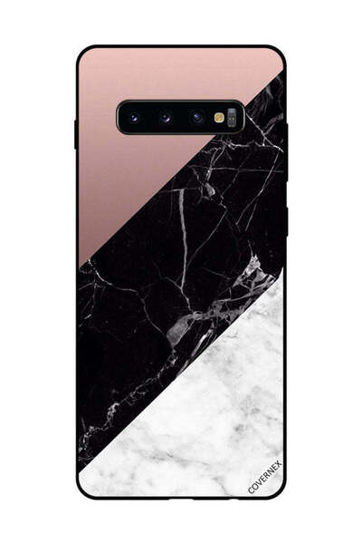 Covernex غطاء حماية لهاتف سامسونج جالاكسي S10 بلس، أبيض، أسود، الجزء العلوي م...