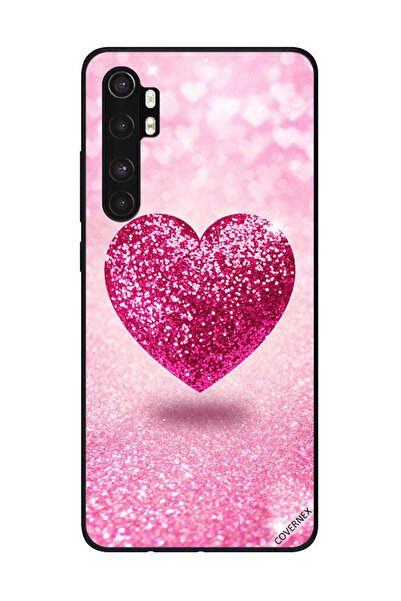 Covernex غطاء حماية لهاتف شاومي مي نوت 10 لايت - قلب وردي لامع من الألماس
