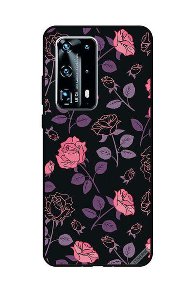 Covernex غطاء حماية لهاتف هواوي بي 40 برو بلس - زهور وردية وأرجوانية