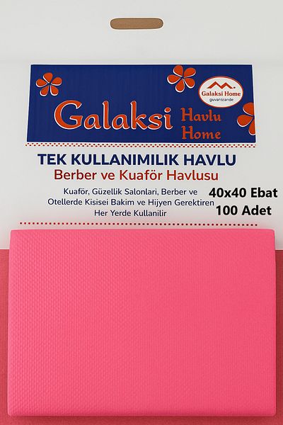 galaksihome Disposable Towel Manicure Pedicure Towel Pink Colored Towel 40X40 cm 100 Pieces