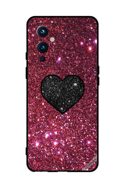 Covernex غطاء حماية لهاتف OnePlus 9 - قلب أسود مع لمعان أحمر