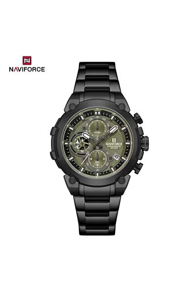 Naviforce Men's Luxury Watch – 43mm Stainless Steel Strap, Multi-Function, Stopwatch & Date, Water Resistant