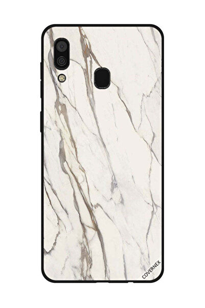 Covernex غطاء حماية لهاتف سامسونج جالاكسي A30 بنمط رخامي أبيض متشقق