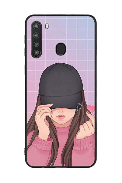 Covernex غطاء حماية لهاتف سامسونج جالاكسي A21 - سناب لوف، فتاة سوداء بقبعة