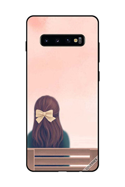 Covernex غطاء حماية لهاتف سامسونج جالاكسي S10 بلس - فتاة جميلة على مقعد