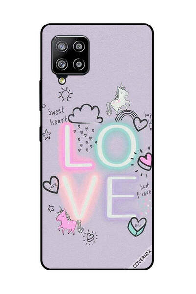 Covernex غطاء حماية لهاتف سامسونج جالاكسي M42 5G بطبعة قلب حلو وحب وحيد القرن