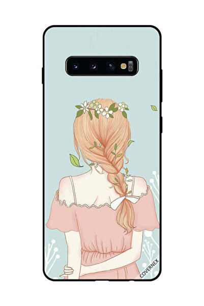 Covernex غطاء حماية لهاتف سامسونج جالاكسي S10 بلس بفتاة واقفة بمظهر لطيف