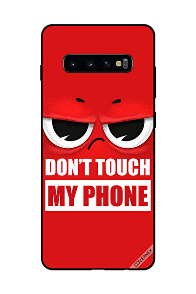 Covernex غطاء حماية لهاتف سامسونج جالاكسي S10 بلس - لا تلمس هاتفي - أحمر