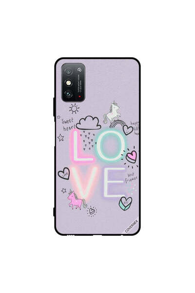 Covernex غطاء حماية لهاتف Honor X10 Max 5G بنقشة قلب حلو وحب وحيد القرن