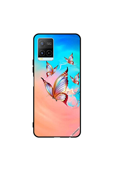 Covernex Protective Case Cover For Vivo Y32 Butterflies Flying Over Paint Color