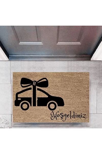Mu Art Ahşap Door Mat Decorative Digital Print Cars P-2678