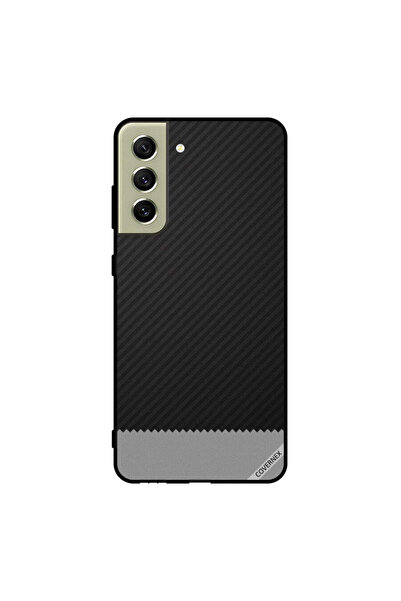 Covernex غطاء حماية لهاتف سامسونج S21 FE بنمط خطوط سوداء ورمادية