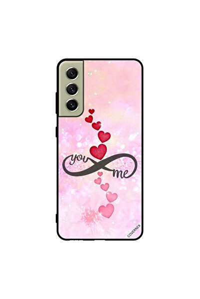 Covernex غطاء حماية لهاتف سامسونج S21 FE قلوب حمراء ووردية أنت إنفينيتي مي