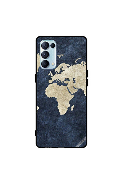 Covernex Protective Case Cover For Oppo Reno5 Pro 5G Map On Jeans Pattern