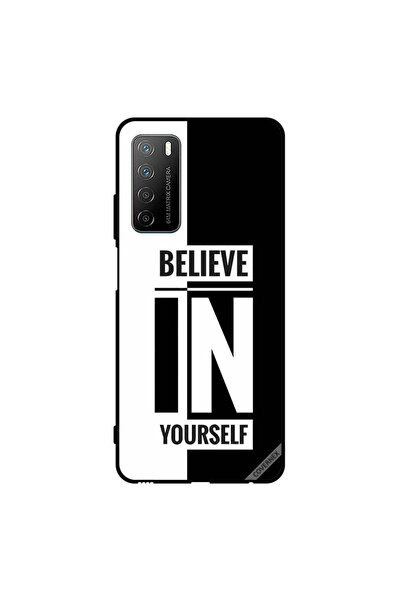 Covernex غطاء حماية لهاتف Honor Play 4 - ثق بنفسك - أسود وأبيض