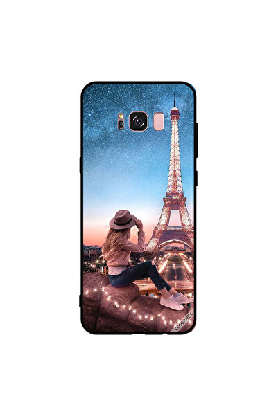 Covernex غطاء حماية لهاتف سامسونج جالاكسي S8+ - فتاة قبعة بنية وبرج إيفيل