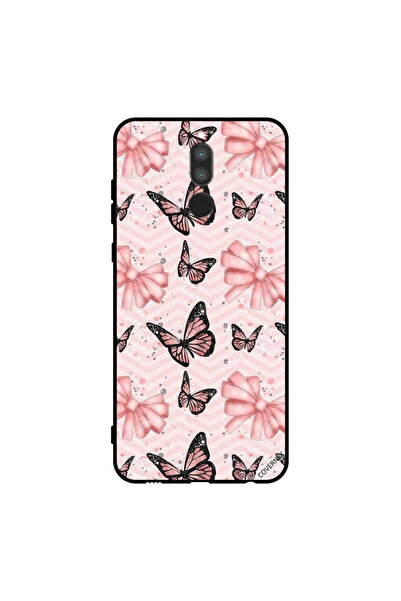 Covernex غطاء حماية لهاتف هواوي ميت 10 لايت - فراشات باللونين الأسود والخوخي