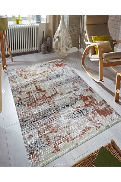 Zümrüt Ev Tekstil Dokuma Kaymaz Taban İpeksi Jakarlı Halı Serpme Desen