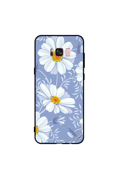 Covernex غطاء حماية لهاتف سامسونج جالاكسي S8+ بطبعة زهور بيضاء مزهرة