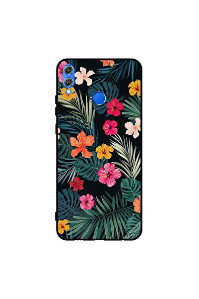 Covernex غطاء حماية لهاتف Honor 8X بنقشة زهور متعددة الألوان وريش أخضر داكن