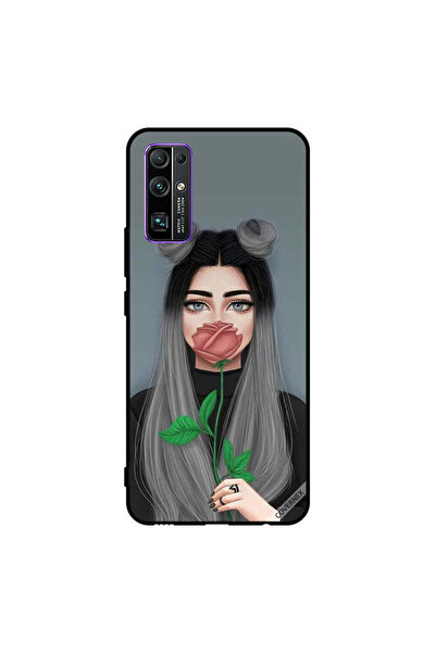 Covernex غطاء حماية لهاتف Honor 30 بتصميم فتاة لطيفة تخفي فمها على شكل وردة ا...