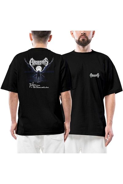 Z zepplin Amorphis Tales From Μπροστινό Πίσω Μαύρο Μπλουζάκι Oversize