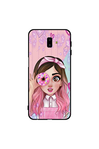 Covernex غطاء حماية لهاتف سامسونج جالاكسي J6+ فتاة صغيرة لطيفة تحمل دونات