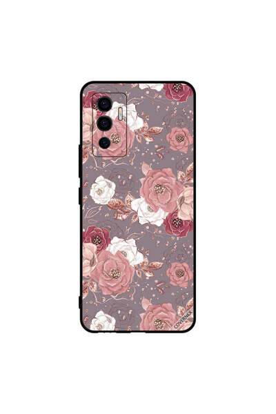 Covernex غطاء حماية لهاتف Vivo V23e 5G بلون الشوكولاتة ونقشة الزهور