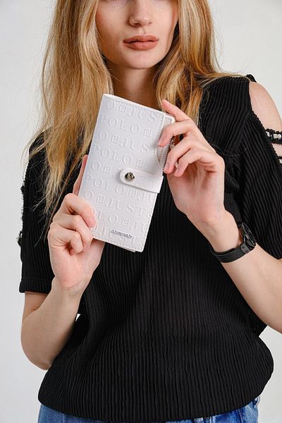 Just Polo JP Original Just Polo Coin Zipper Vertical Multi-Compartment Women's Wallet Handheld Portfolio 19*10 cm 1 White